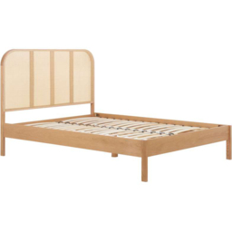 Birlea Margot Super King Size Oak Bed with Rattan Headboard - Brown - Wilko - thumbnail 3