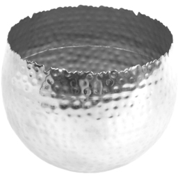 Botanik Silver Metal Curved Edge Hammered Planter 17 x 22cm - Size: 17 x 22 x 22cm - Wilko