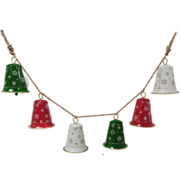 Hanging Metal Bell Garland Multicolour - Santa's Chalet - Wilko - thumbnail 3
