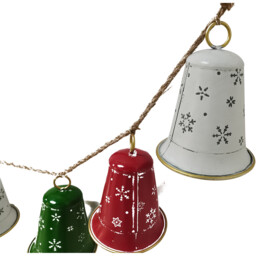 Hanging Metal Bell Garland Multicolour - Santa's Chalet - Wilko - thumbnail 1