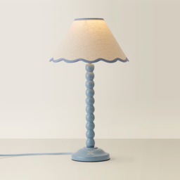 ValueLights Bobbins Blue Trim Scallop Shade Powder Blue LED Table Lamp - Size: 45 x 27 x 27cm - Wilko - thumbnail 6