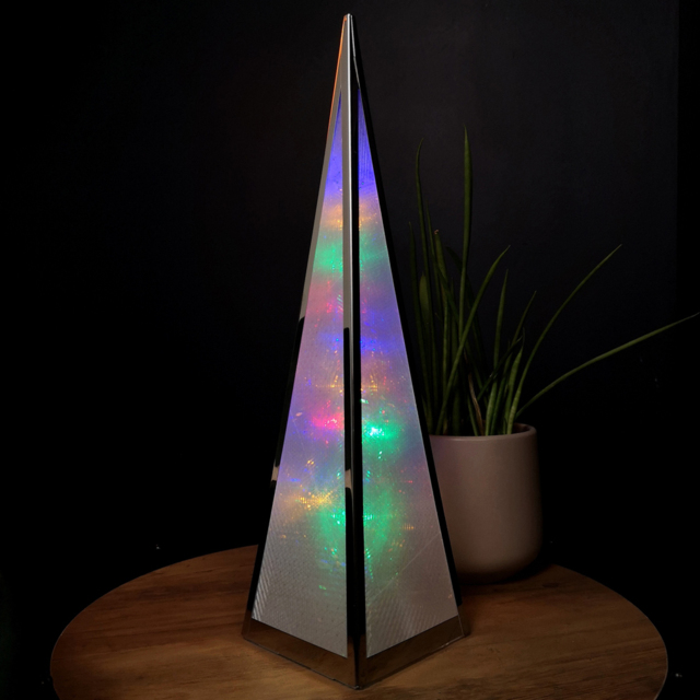 Premier Multi Coloured LED Holographic Pyramid Christmas Decoration 45cm - Size: 45 x 20 x 20cm - Samuel Alexander - Wilko - image 1