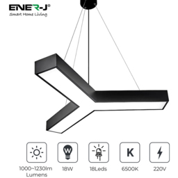 ENER-J Cool White LED 18W 6500K Hollow Y Shape Pendant Light - Size: 60 x 10 x 5cm - ENERJ - Wilko - thumbnail 6