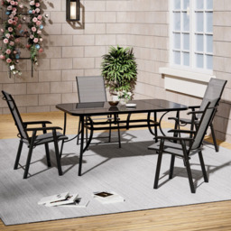 Living and Home Foldable 4 Seater Patio Set - Black - Wilko - thumbnail 7