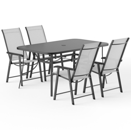 Living and Home Foldable 4 Seater Patio Set - Black - Wilko - thumbnail 3
