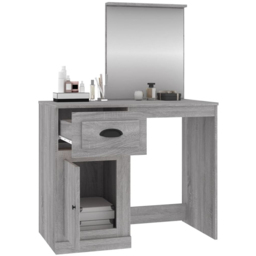 vidaXL Single Door Single Drawer Grey Sonoma Dressing Table with Mirror - Size: 132.5 x 90 x 50cm - Wilko - thumbnail 6