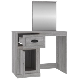 vidaXL Single Door Single Drawer Grey Sonoma Dressing Table with Mirror - Size: 132.5 x 90 x 50cm - Wilko - thumbnail 4
