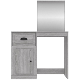 vidaXL Single Door Single Drawer Grey Sonoma Dressing Table with Mirror - Size: 132.5 x 90 x 50cm - Wilko - thumbnail 7