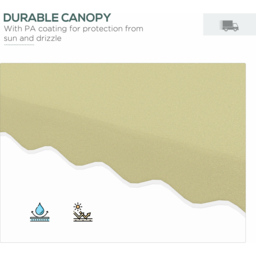 Outsunny Beige Square Double Tier Cantilever Parasol with Ruffles 2.5m - Size: 3m - Cream - Wilko - thumbnail 6