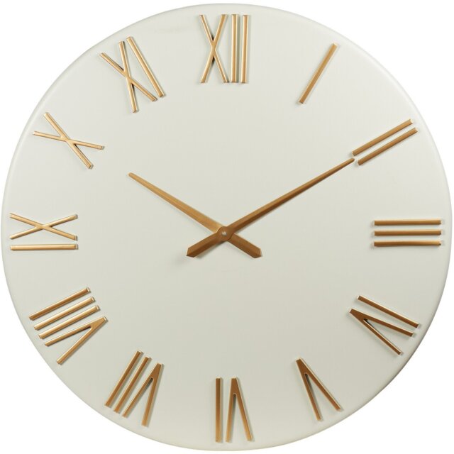 White Roman Numeral Round Wall Clock 78cm - Wilko - image 1