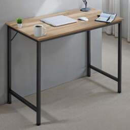 Tectake Jenkins Industrial Wood Study Desk Oak Sonoma 140cm - Size: 75.5 x 140 x 60cm - Brown - Wilko