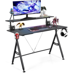 Costway Single Shelf Gaming Computer Desk Black - Size: 136 x 67 x 15cm - Wilko - thumbnail 5