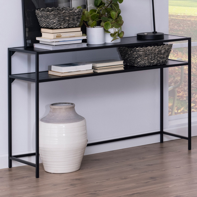 Florence Seaford Single Shelf Black Top Metal Console Table - Furniture To Go - Wilko - image 1