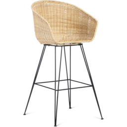 Desser Porto Large Natural Wicker Bar Stool - Size: Single - Brown - Wilko - thumbnail 3