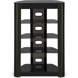 Centurion Supports Zinnia 5 Shelf Black Glass with Gloss Facia Flat Screen - Size: 102 x 68 x 49cm - Wilko - thumbnail 6