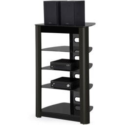 Centurion Supports Zinnia 5 Shelf Black Glass with Gloss Facia Flat Screen - Size: 102 x 68 x 49cm - Wilko - thumbnail 4