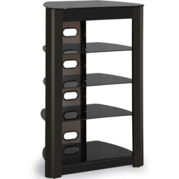 Centurion Supports Zinnia 5 Shelf Black Glass with Gloss Facia Flat Screen - Size: 102 x 68 x 49cm - Wilko - thumbnail 5
