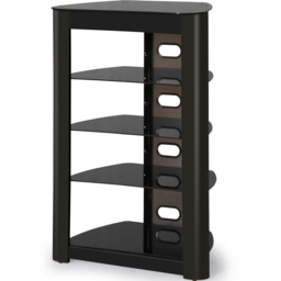 Centurion Supports Zinnia 5 Shelf Black Glass with Gloss Facia Flat Screen - Size: 102 x 68 x 49cm - Wilko - thumbnail 7
