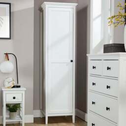 Home Source Belle Vue Single Door White Wardrobe with Hanging Rail - Wilko - thumbnail 1