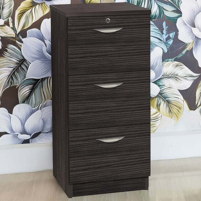 R White Cabinets 3 Drawer Black Filing Cabinet - Size: 103.2 x 47.9 x 54cm - Wilko - image 1