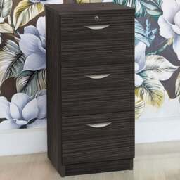 R White Cabinets 3 Drawer Black Filing Cabinet - Size: 103.2 x 47.9 x 54cm - Wilko
