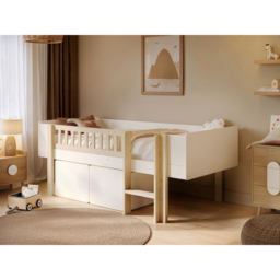 Noomi Kayla White Mid Sleeper Bed with Storage and Moveable Ladder - Size: 82 x 107 x 204cm - Wilko - thumbnail 6