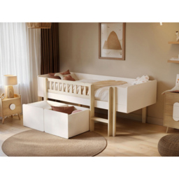 Noomi Kayla White Mid Sleeper Bed with Storage and Moveable Ladder - Size: 82 x 107 x 204cm - Wilko - thumbnail 7