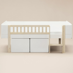 Noomi Kayla White Mid Sleeper Bed with Storage and Moveable Ladder - Size: 82 x 107 x 204cm - Wilko - thumbnail 4
