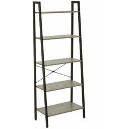 Premier Housewares Bradbury 5 Shelf Grey Oak Veneer Ladder Bookshelf - Interiors by Premier - Wilko - thumbnail 3