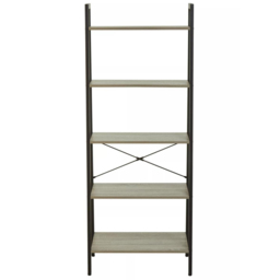 Premier Housewares Bradbury 5 Shelf Grey Oak Veneer Ladder Bookshelf - Interiors by Premier - Wilko - thumbnail 4