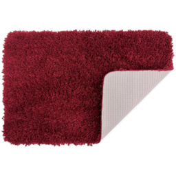 Allure Bath Fashions Burgundy Microfibre Shaggy Bath Mat 40 x 60cm - Red - Wilko - thumbnail 4