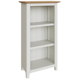 FWStyle Taberno 3 Shelf White Linen and Oak Bookcase - Wilko - thumbnail 3