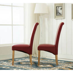 Set of 2 Red Faux Leather High Back Dining Chair - MCC - Wilko - thumbnail 5