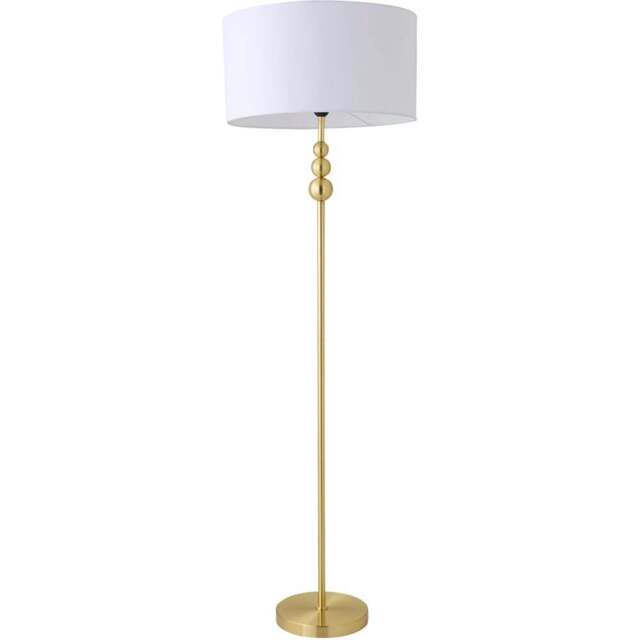 ValueLights Marissa White Shade Gold Ball LED Floor Lamp - Size: 145 x 45 x 45cm - Wilko - image 1
