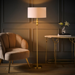 ValueLights Marissa White Shade Gold Ball LED Floor Lamp - Size: 145 x 45 x 45cm - Wilko - thumbnail 7