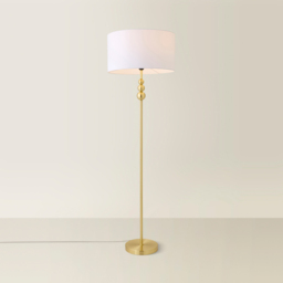 ValueLights Marissa White Shade Gold Ball LED Floor Lamp - Size: 145 x 45 x 45cm - Wilko - thumbnail 6