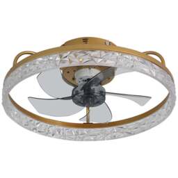 Living and Home Gold Crystal LED Ceiling Fan Light with Remote 19 inch - Size: 18 x 48 x 48cm - Wilko