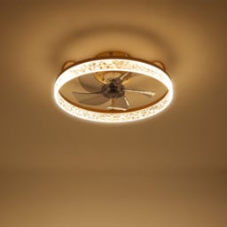 Living and Home Gold Crystal LED Ceiling Fan Light with Remote 19 inch - Size: 18 x 48 x 48cm - Wilko - thumbnail 5