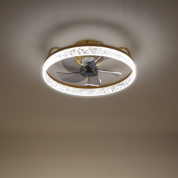 Living and Home Gold Crystal LED Ceiling Fan Light with Remote 19 inch - Size: 18 x 48 x 48cm - Wilko - thumbnail 6
