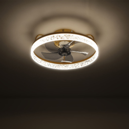 Living and Home Gold Crystal LED Ceiling Fan Light with Remote 19 inch - Size: 18 x 48 x 48cm - Wilko - thumbnail 7
