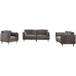 Furniture One 6 Seater Luxury Mid Century Sofa Set - Grey - Wilko - thumbnail 3