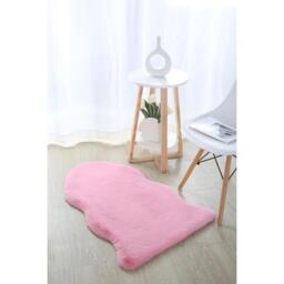Bubble Gum Faux Rabbit Fur Pelt Rug 60 x 90cm - Wilko - thumbnail 3