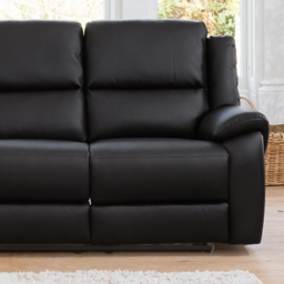 Brookhaven 3 Seater Black Bonded Leather Electric Recliner Sofa - Artemis Home - Wilko - thumbnail 3