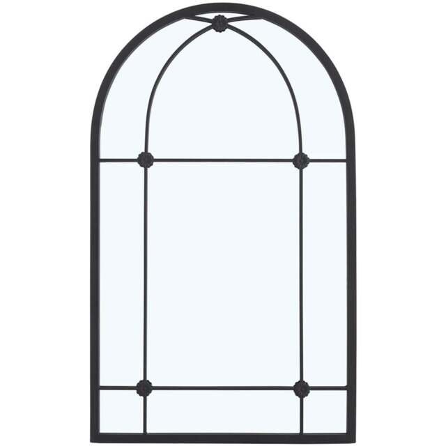 Living and Home Arched Metal Window Mirror 60 x 100cm - Size: 100 x 60cm - Wilko - image 1