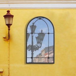 Living and Home Arched Metal Window Mirror 60 x 100cm - Size: 100 x 60cm - Wilko - thumbnail 7