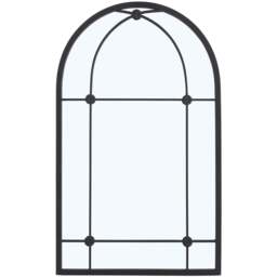 Living and Home Arched Metal Window Mirror 60 x 100cm - Size: 100 x 60cm - Wilko - thumbnail 1