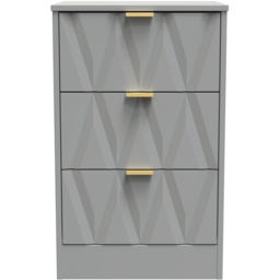Crowndale Las Vegas 3 Drawer Dusk Grey Bedside Table Ready Assembled - Wilko - thumbnail 4