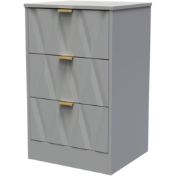 Crowndale Las Vegas 3 Drawer Dusk Grey Bedside Table Ready Assembled - Wilko - thumbnail 3