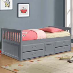 Comfy Living Single Captains Cabin Style Grey Wooden Bed with Storage - Wilko - thumbnail 1