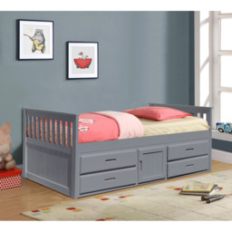 Comfy Living Single Captains Cabin Style Grey Wooden Bed with Storage - Wilko - thumbnail 5